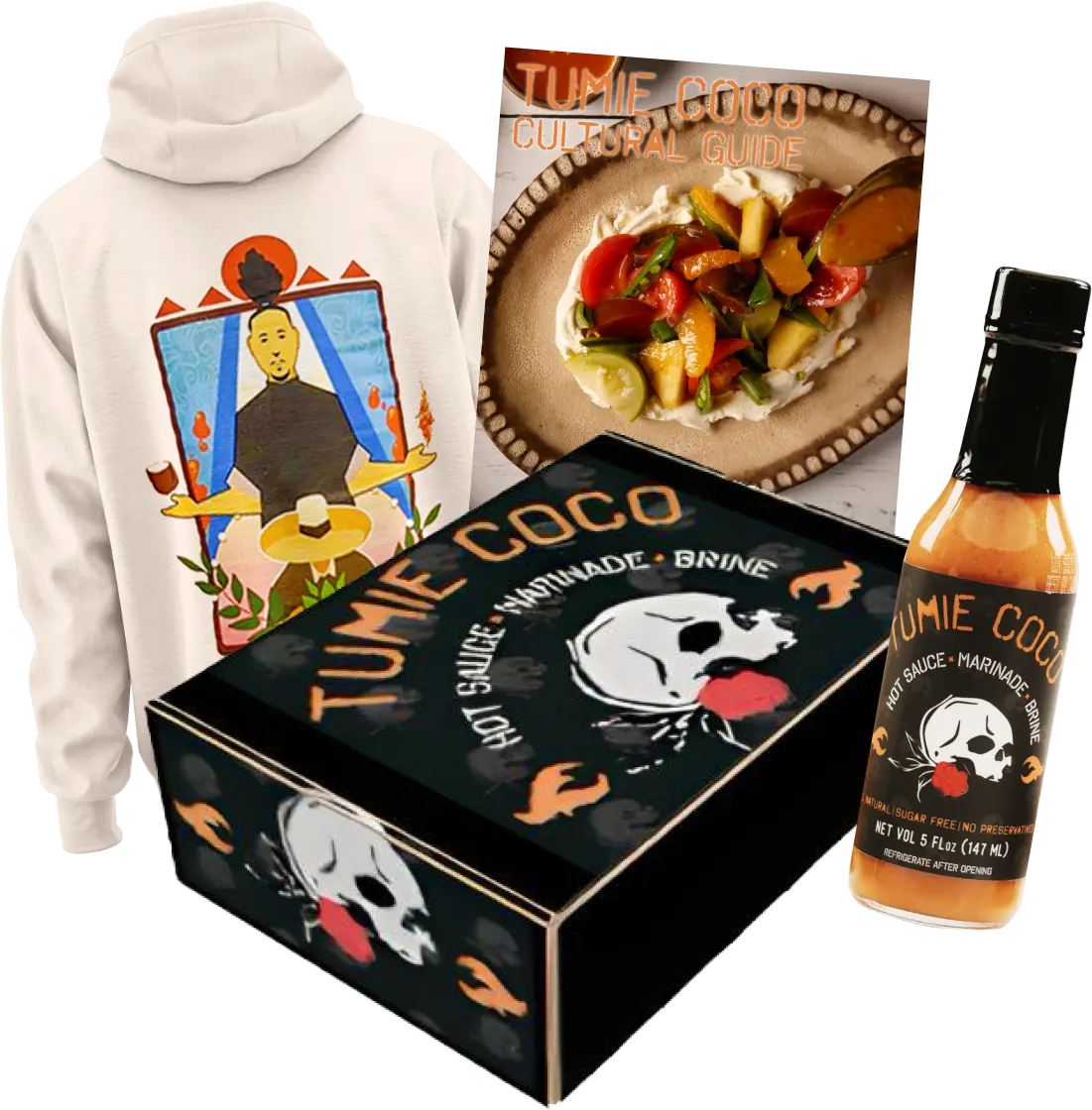 Tumie Coco Gift Box with Hoodie, Cookbook & Hot Sauce